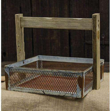 Galvanized Wire Basket w/Handle - The Fox Decor